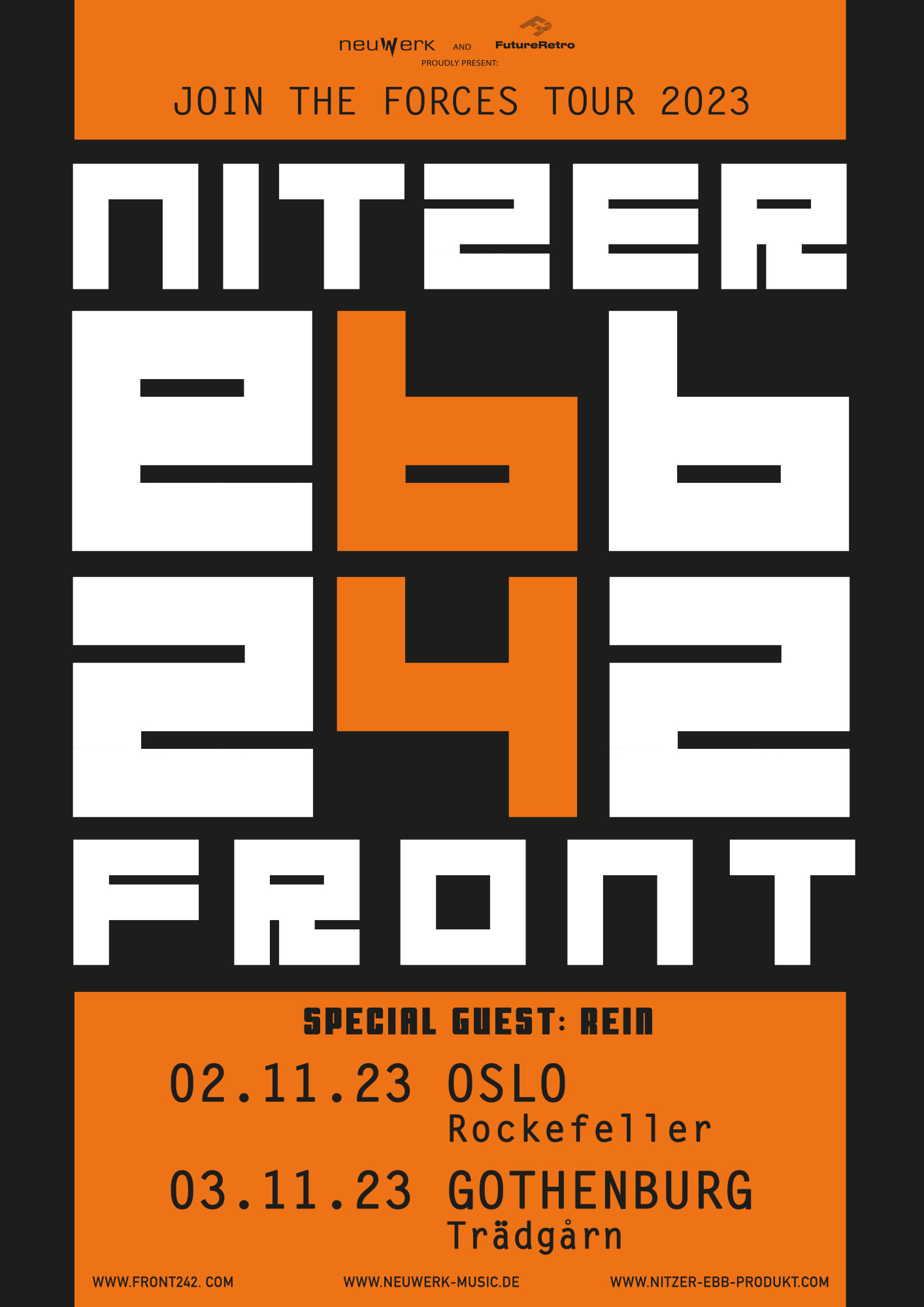 FRONT 242 + NITZER EBB "Join The Forces Tour November 2023"